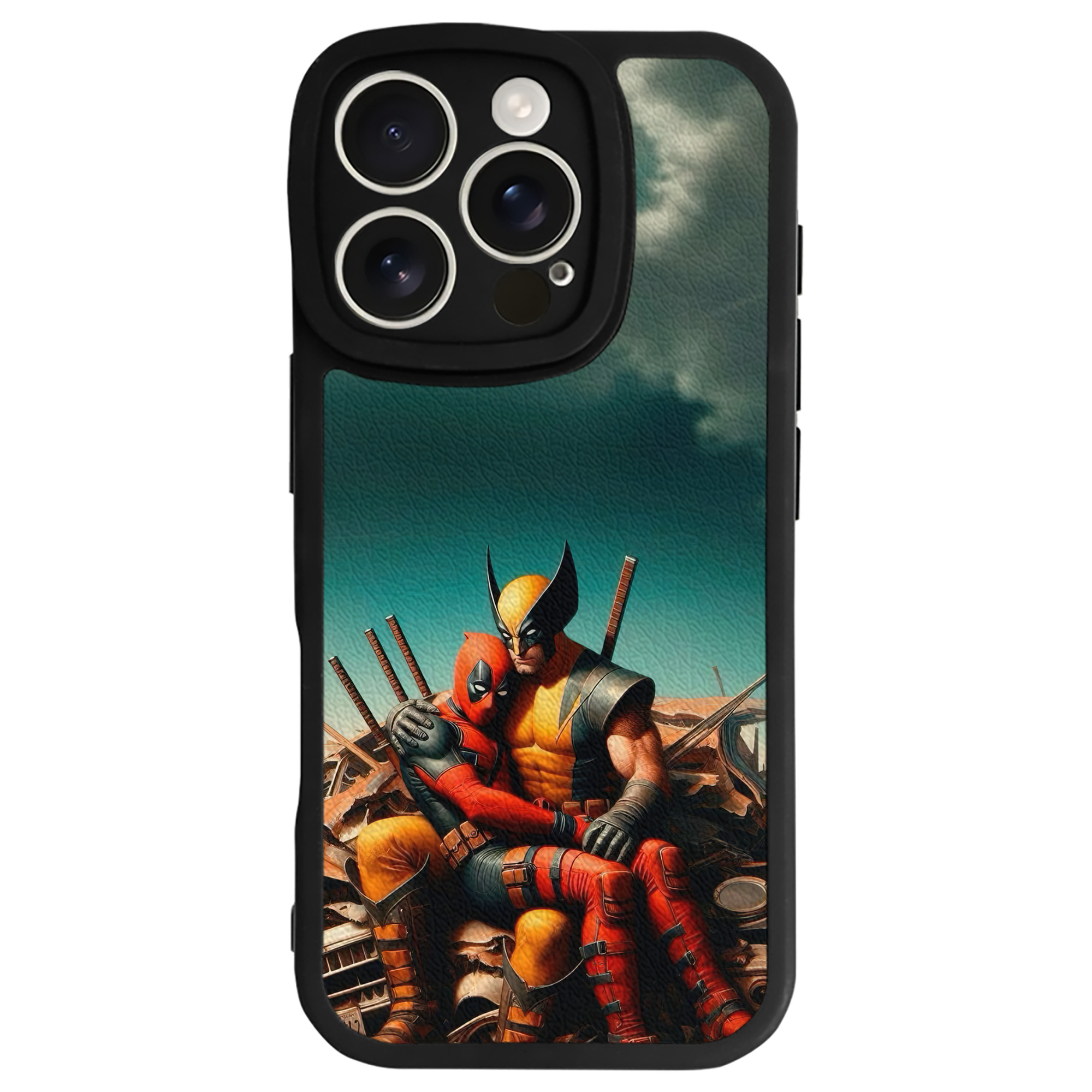 （画像用） Deadpool デッドプール 【iPhone 16シリーズ対応】シリコンスマホケース（レザー調） 材質：シリコン